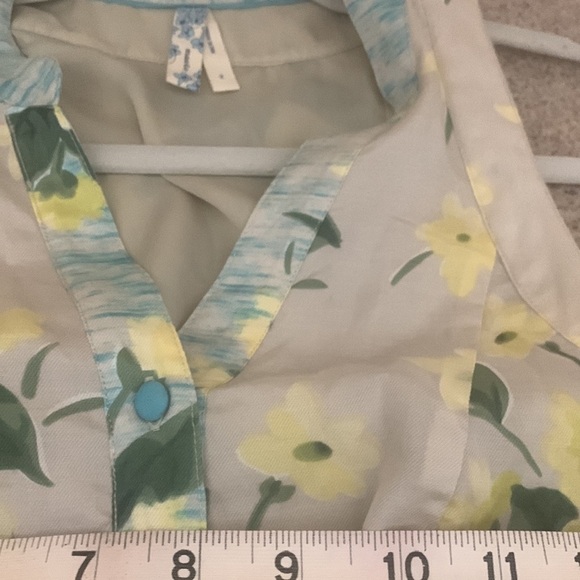 Anthropology Dress Maeve size 2 60% cotton-40% silk. Yellow blue and tan - Picture 12 of 14